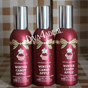 3X Bath & Body Works WINTER CANDY APPLE 1.5 oz Concentrated Room Sprays